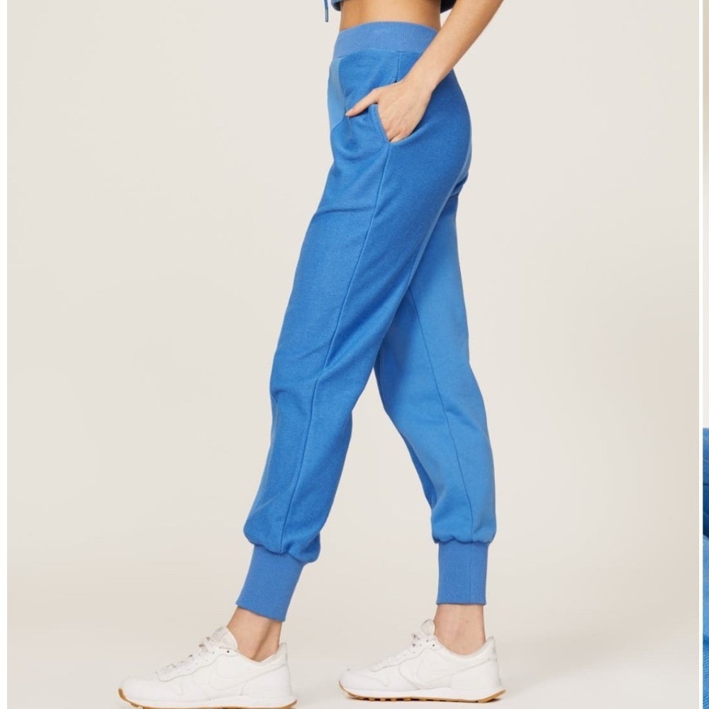 Hervé By Hervé Léger Blue Jogger Sweatpants Size Small - Picture 3 of 8